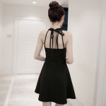 Sexy Halter Strap Small Backless A-Line Dress