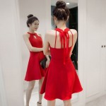 Sexy Halter Strap Small Backless A-Line Dress