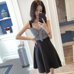 Sexy Low-Cut Sling Plaid Tube Top Leaning Bow Dress