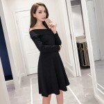 Elegant and sleek Hepburn collar dress