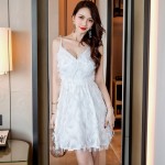 Sling sexy princess feather tassel temperament dress