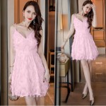 Sling sexy princess feather tassel temperament dress