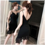 Sexy V-neck low-cut tight-fitting hip strap dress