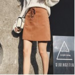 High waist bag hip deer velvet a short skirt