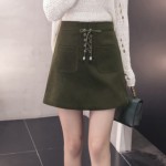 High waist bag hip deer velvet a short skirt