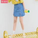 Skgirl port wind personality straps skirt skirt hip A word skirt denim skirt