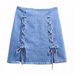 Skgirl port wind personality straps skirt skirt hip A word skirt denim skirt