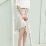 Irregular ruffled plaid chiffon A-line skirt
