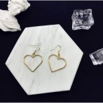 Openwork geometric heart sweet golden love earrings
