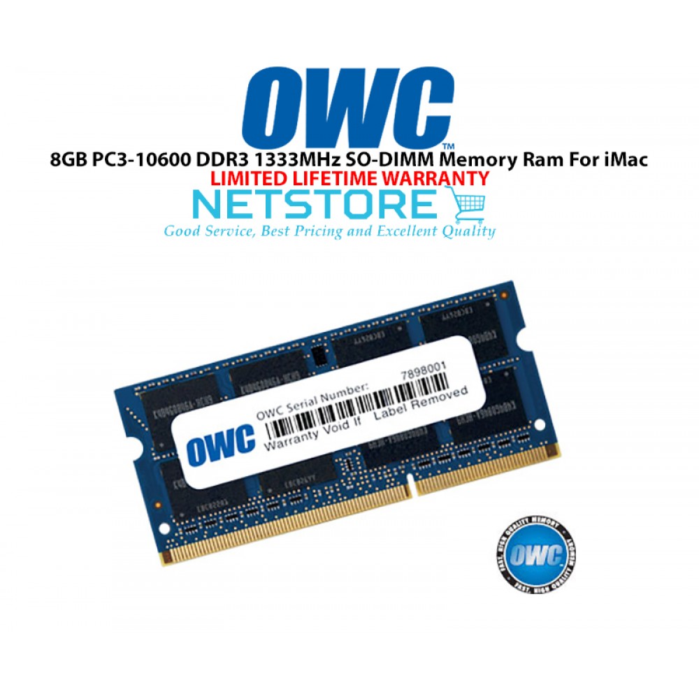 Owc 8gb Pc3 Ddr3 1333mhz So Dimm 4 Pin Cl9 Macbook Ram Memory Upgrade For Owc 8gb Pc3 Ddr3 1333mhz So Dimm 4 Pin Cl9 Macbook Ram Memory Upgrade For