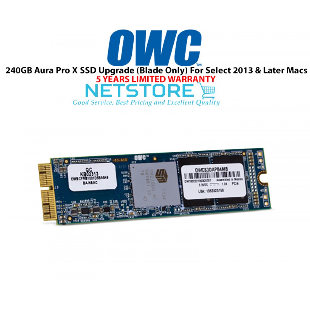 OWC 240GB Aura Pro X SSD Upgrade (Blade Only) For Select 2013 & Later Mac & PC Solid State Drives Model OWCS3DAPB4MB02