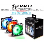 Lian Li BORALITE120-3S - 120mm LED PWM RGB Fan, 3 FANS Pack- Silver