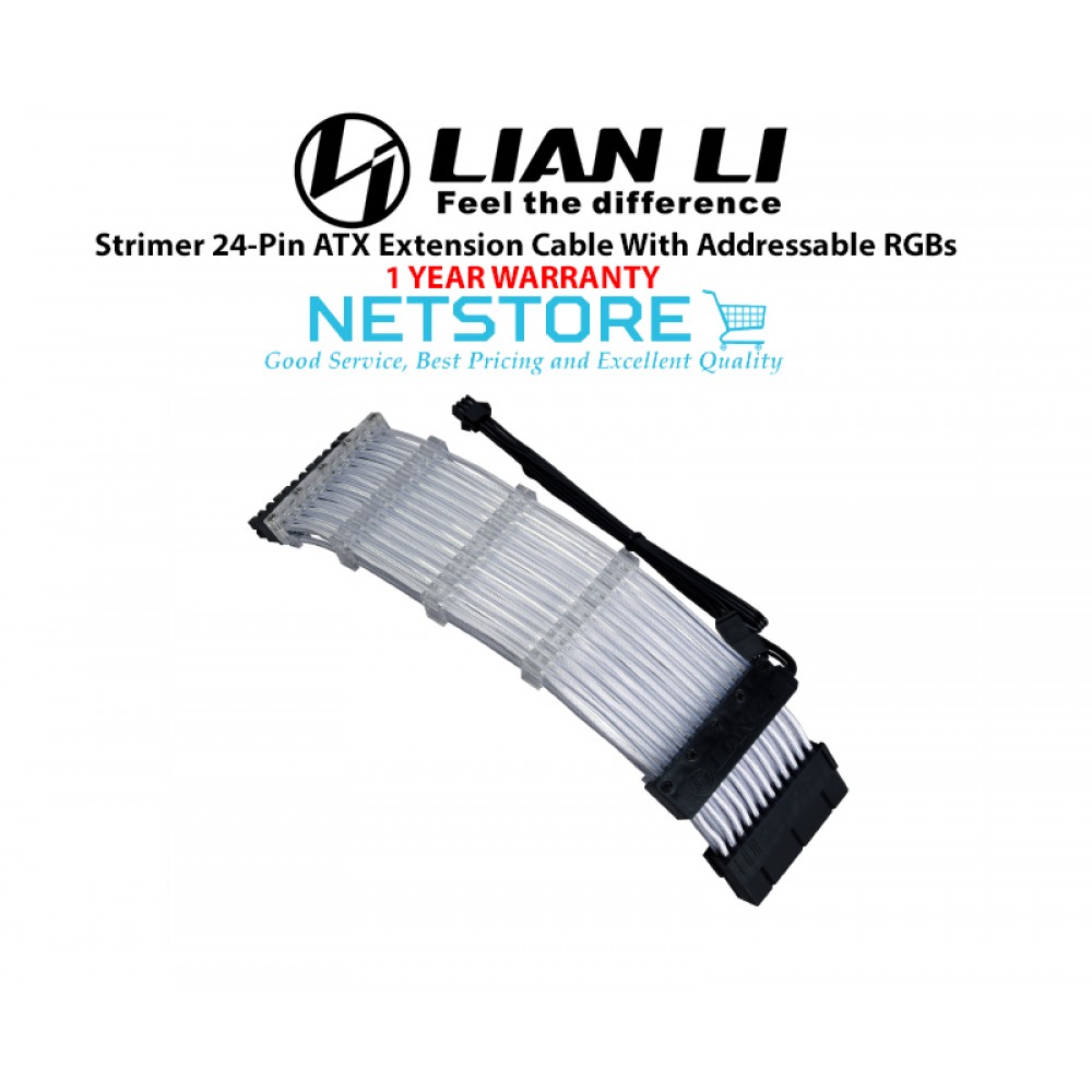 Lian Li Strimer 24-Pin ATX Extension Cable With Addressable RGBs Lian Li Strimer 24-Pin ATX Extension Cable With Addressable RGBs