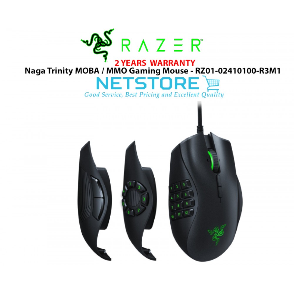 Razer Naga Trinity MOBA / MMO Gaming Mouse - RZ01-02410100-R3M1