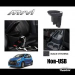 Armrest Perodua Myvi 2005-2016 Double Layer Black Stitching (Non-USB)