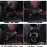 Armrest Perodua Myvi 2005-2016 Double Layer Black Stitching (Non-USB)