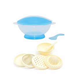 image of Translucent Portable Baby Training Bowl Feeding Set Cum Baby Food Making Set -BKM15+yphb-Y26503