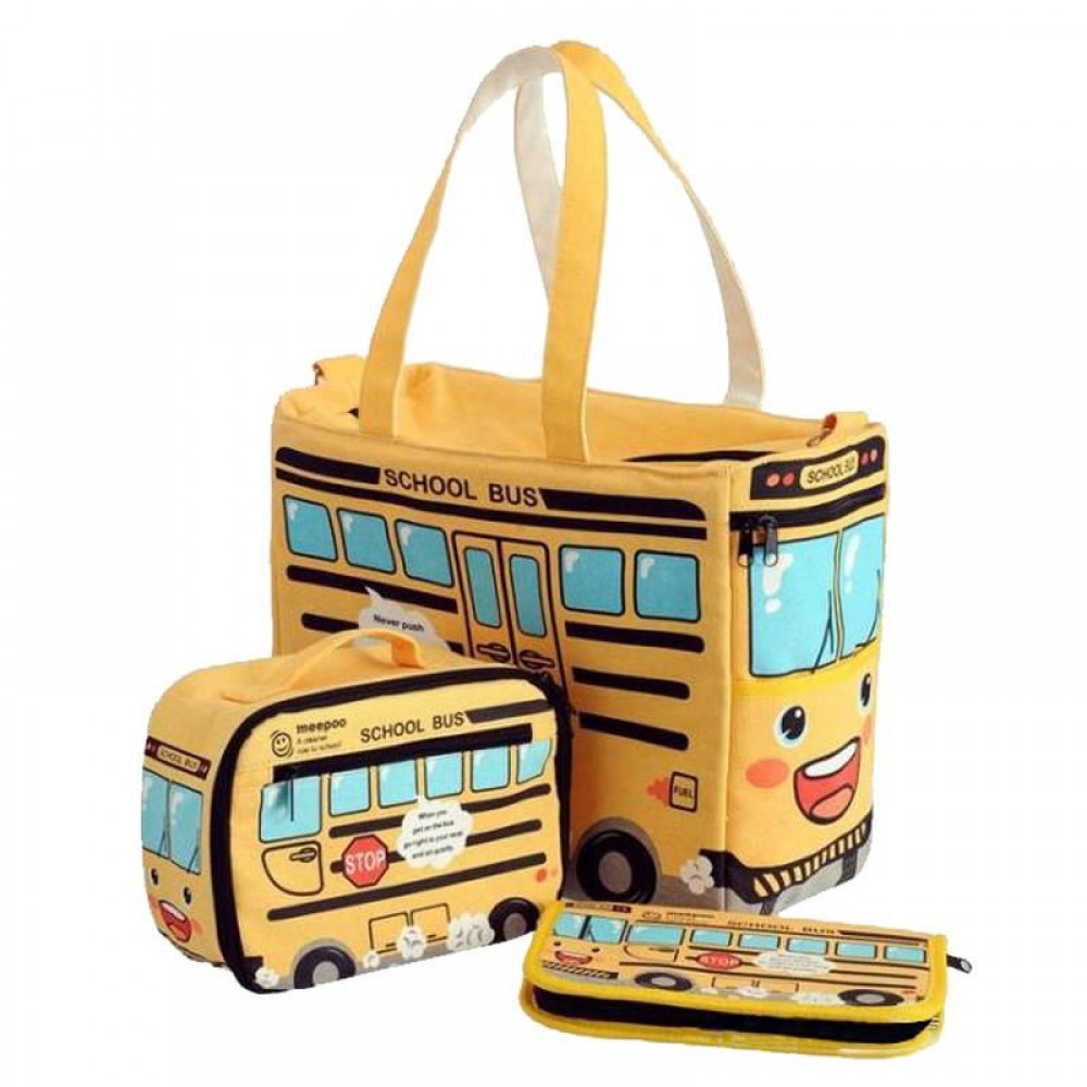 3-in-1 Set Yellow School Bus Series Cute Multifunction Mummy Bag -MMB 3-in-1 Set Yellow School Bus Series Cute Multifunction Mummy Bag -MMB