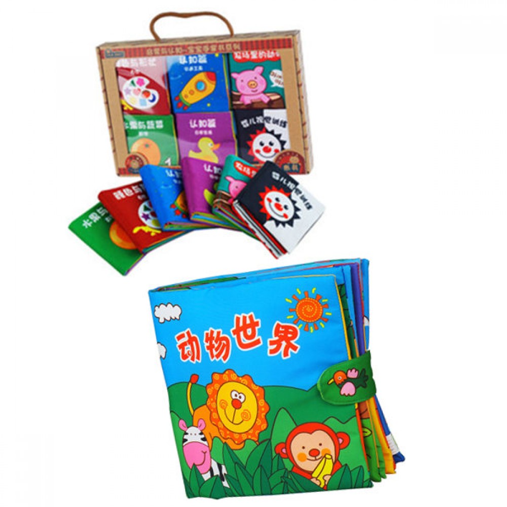 6 Mini Cloth Books Cum Cloth Book Animals World 0-3 years old -BKM02+BKM03 6 Mini Cloth Books Cum Cloth Book Animals World 0-3 years old -BKM02+BKM03
