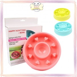 image of HAPPY HUNTING Pet Slow Speed Feed Bowl (Pink/Blue/Green)