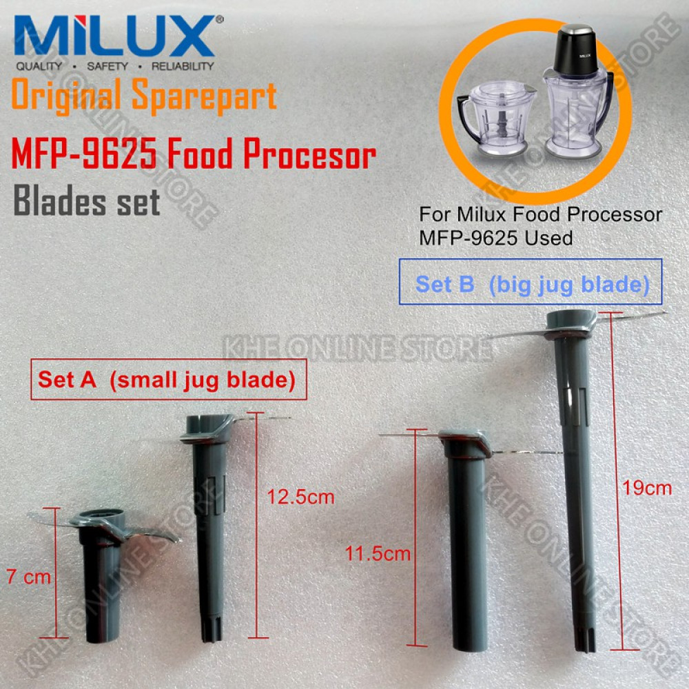 Milux Food Processor Jug's Blade Set (Spare-Part) Milux Food Processor Jug's Blade Set (Spare-Part)