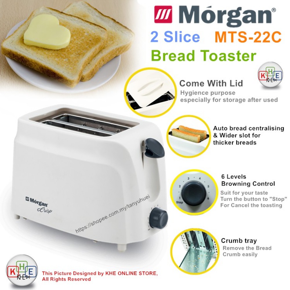 Morgan 2 Slice Bread Toaster MTS-22 Morgan 2 Slice Bread Toaster MTS-22