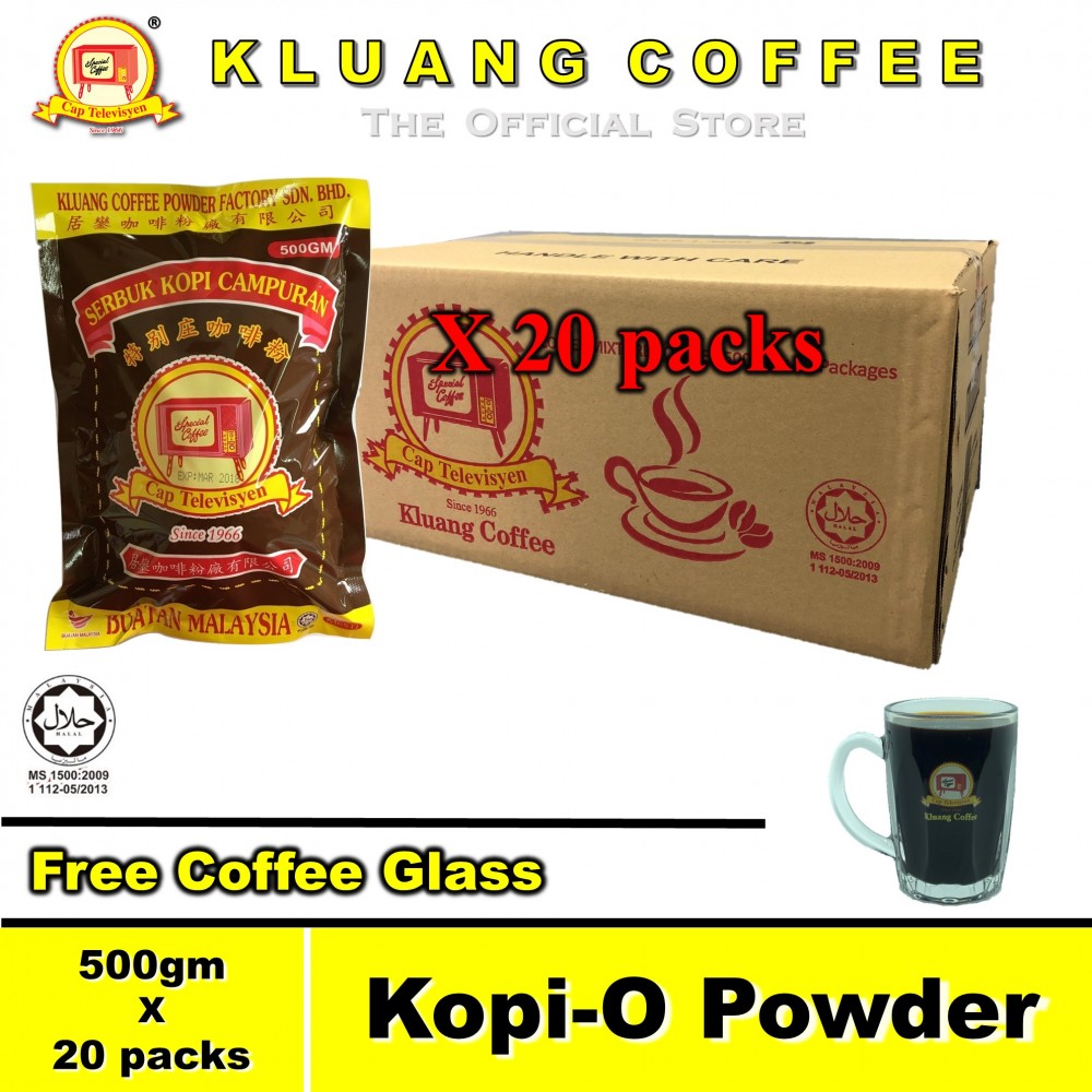 Kluang Coffee Kopi-O Powder (500gm x 20 packs) Cap Televisyen Kluang Coffee Kopi-O Powder (500gm x 20 packs) Cap Televisyen
