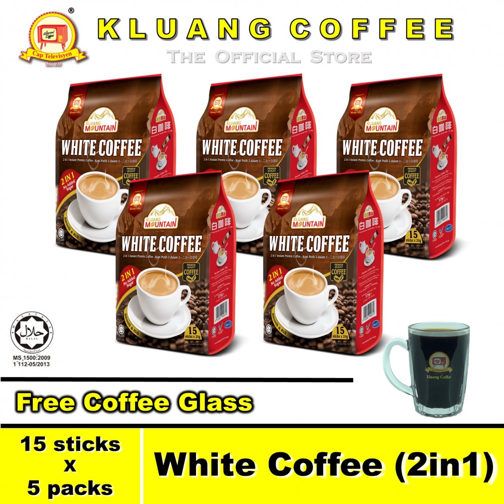 Kluang Mountain White Coffee (2in1)【15 sticks x 5 packs】CAP TELEVISYEN Kluang Mountain White Coffee (2in1)【15 sticks x 5 packs】CAP TELEVISYEN