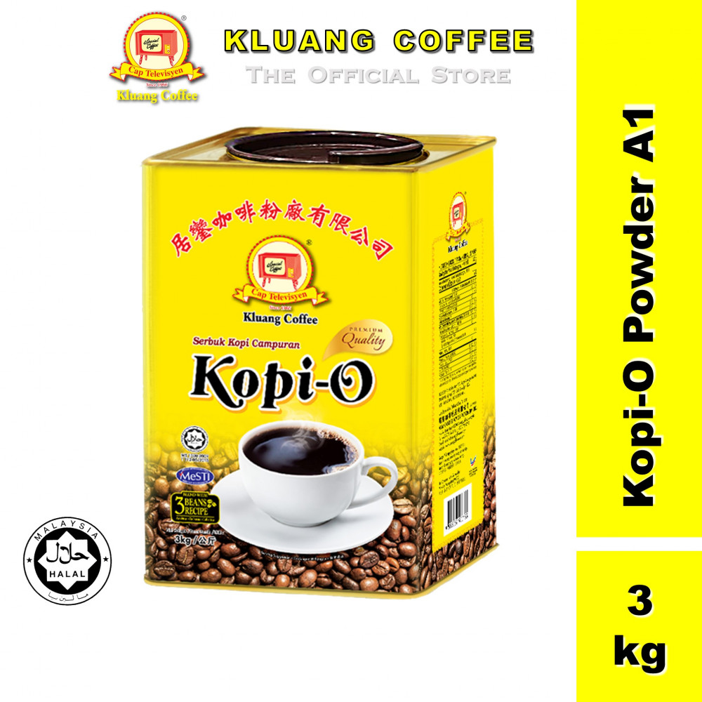 Kluang Coffee Cap Televisyen Kopitiam Kopi-O Powder Grade A1 (3kg x 1 tin) Kopi O Kluang Cap TV