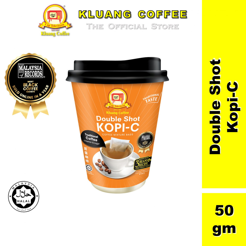 Kluang Coffee Cap Televisyen Double Shot Kopi-C (50gm x 1 cup) Kopi C Kluang Cap TV Kluang Coffee Cap Televisyen Double Shot Kopi-C (50gm x 1 cup) Kopi C Kluang Cap TV