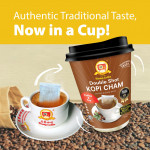 Kluang Coffee Cap Televisyen Double Shot Kopi Cham Teh (50gm x 1 cup) Coffee Cham Tea Kluang Cap TV