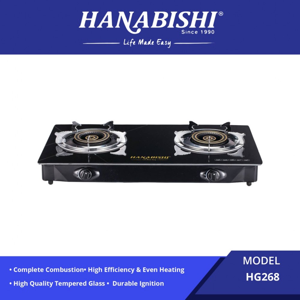 Hanabishi Glass Top Double Burner