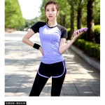 READY STOCK Women Fitness Gym Sport Breathable Tops Fast Dry T Shirt(Shirt Only)