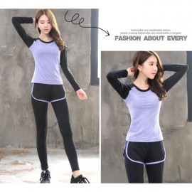 image of (Shirt Only)Women Fitness Gym T Shirt Running Sport Breathable Long Sleeve Tops