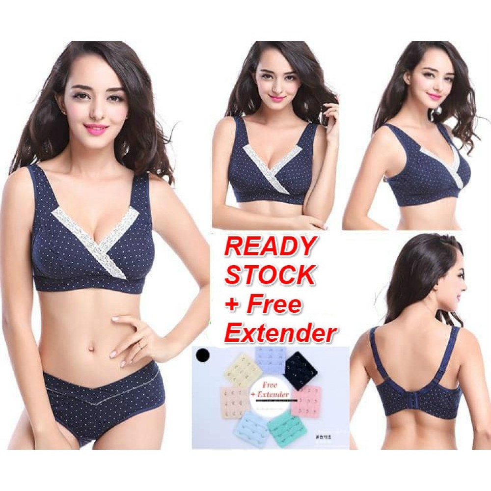 READY STOCK FREE EXTENDER Lace Cotton Pregnant Maternity Nursing Sleeping Bra