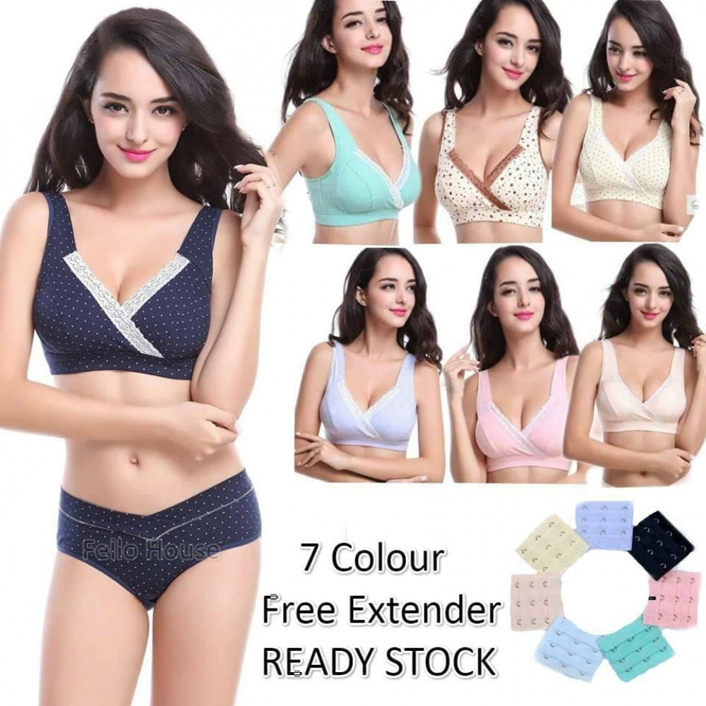 READY STOCK (FREE EXTENDER)Cotton Pregnant Maternity Nursing Breastfeeding Bra