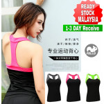 (READY STOCK) Women Lady Stretch Racer back Fitness Yoga Padded Yoga Gym Training Exercise Sports Bra Vest Tops