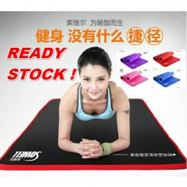 image of READY STOCK FREE GIFT Yoga Mat 61cm(W) Fitness Gym Exercise Plain Thin Anti Slip