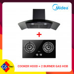 MIDEA COOKER HOOD + 2 BURNER GAS HOB