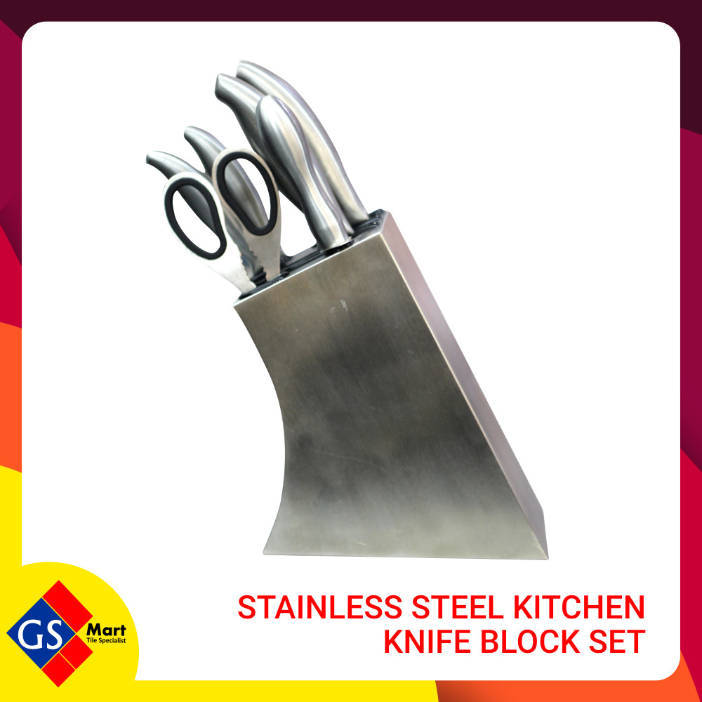 STAINLESS STEEL KITCHEN KNIFE BLOCK SET STAINLESS STEEL KITCHEN KNIFE BLOCK SET