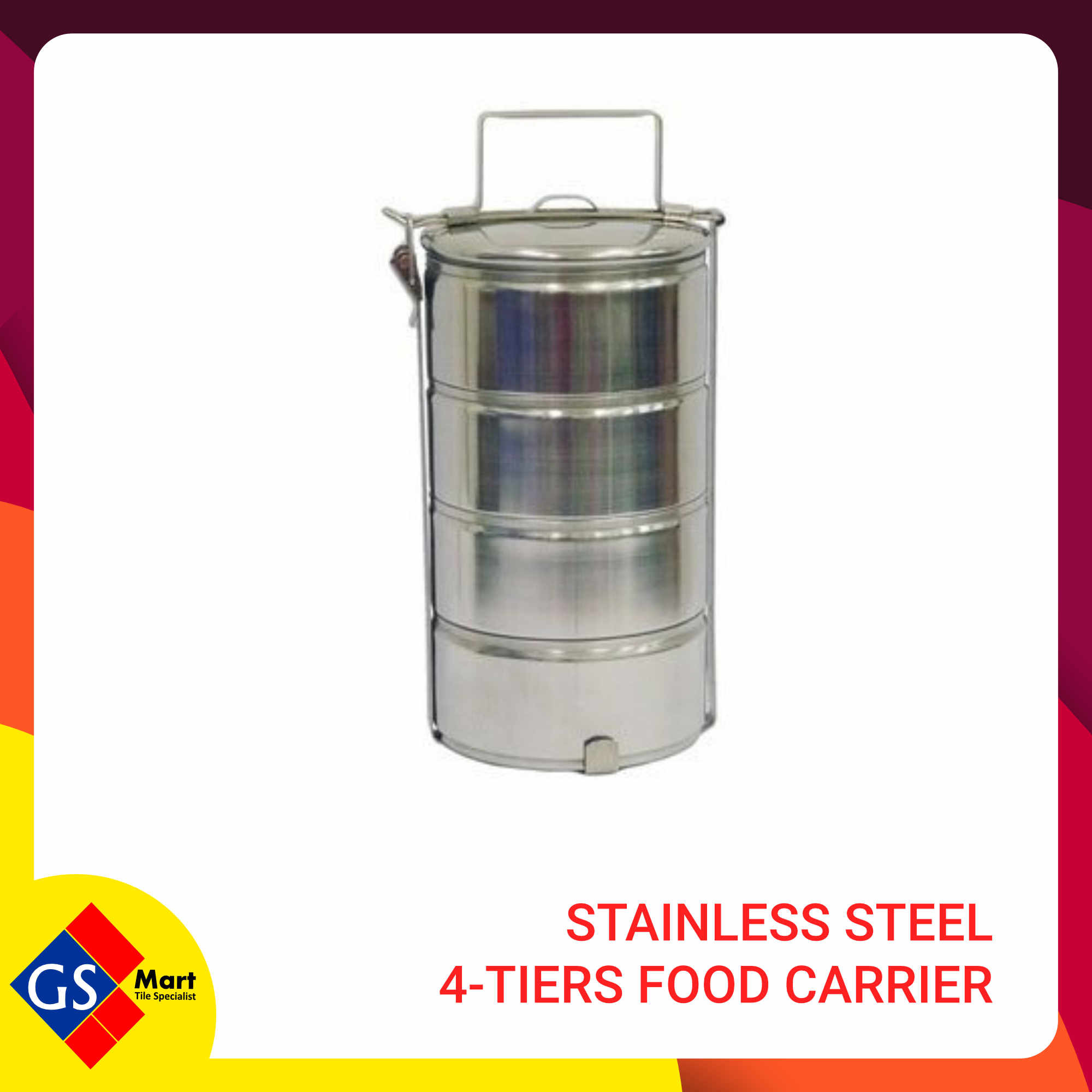 Stainless Steel  4-Tiers Food Carrier