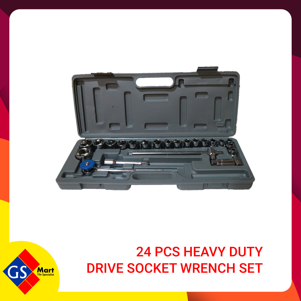 24 PCS HEAVY DUTY DRIVE SOCKET WRENCH SET 24 PCS HEAVY DUTY DRIVE SOCKET WRENCH SET