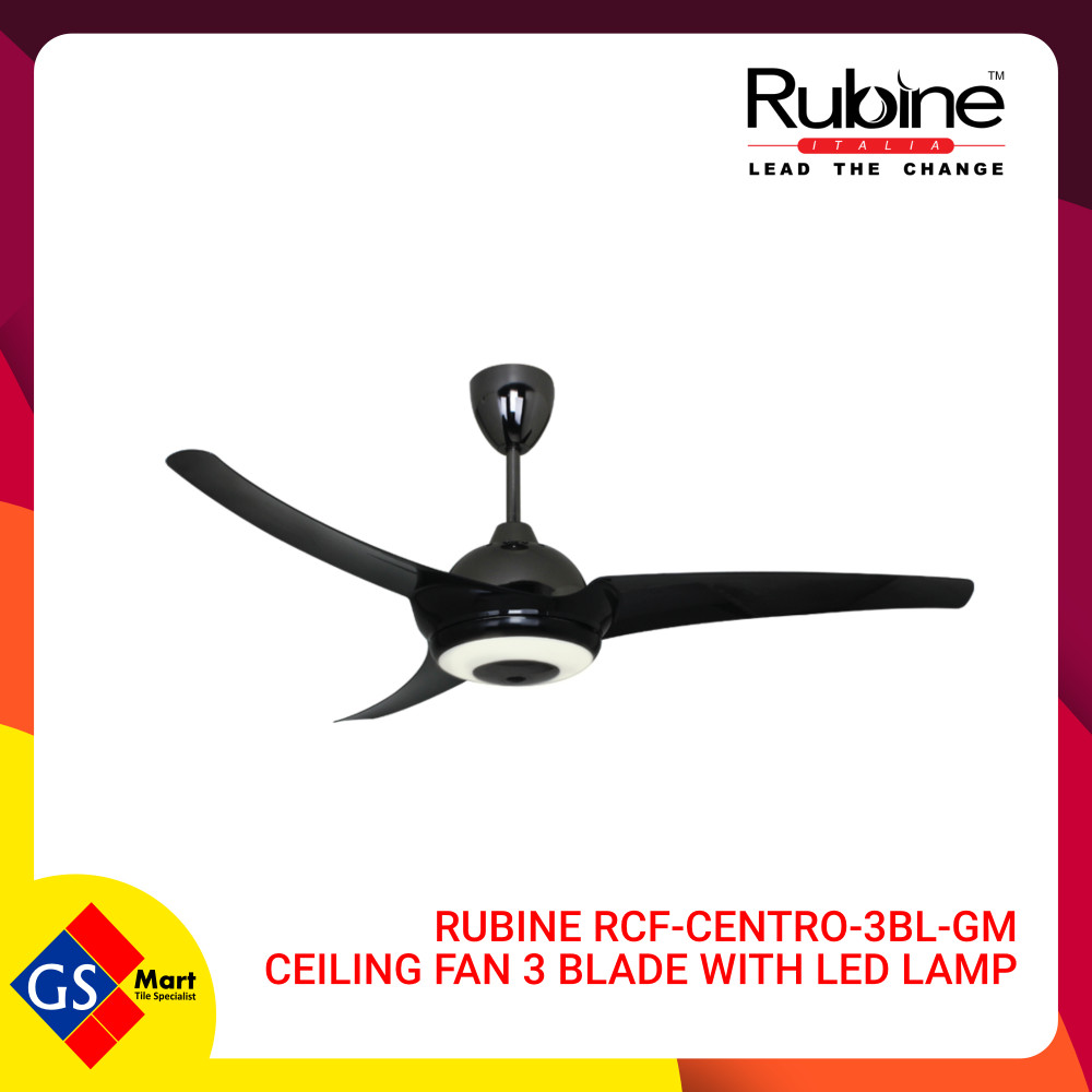 Rubine RCF-CENTRO-3BL-GM Ceiling Fan 3 Blade WITH LED LAMP