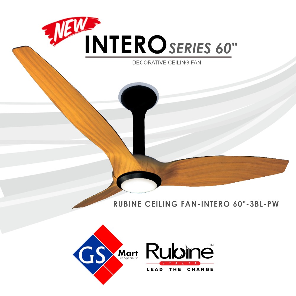 NEW RUBINE DECORATIVE CEILING FAN INTERO 60