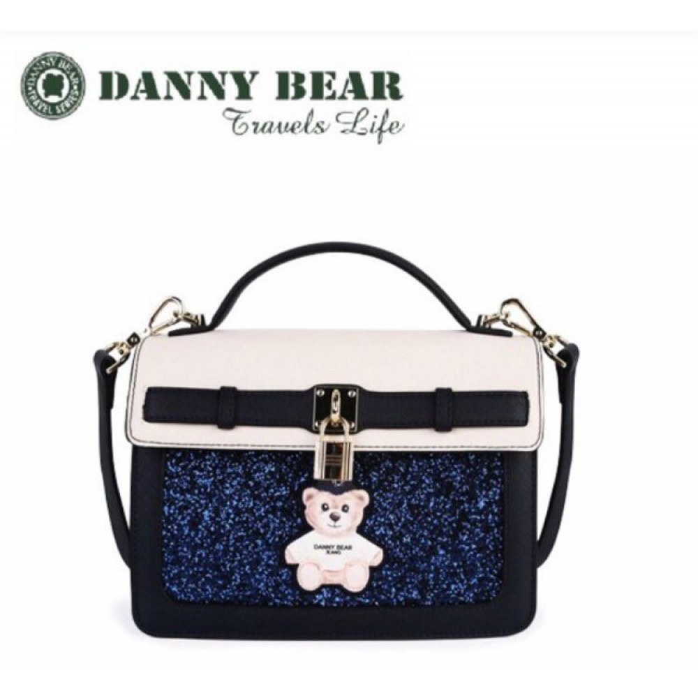 Danny Bear Blue Blink Dinner Messenger Bag Danny Bear Blue Blink Dinner Messenger Bag