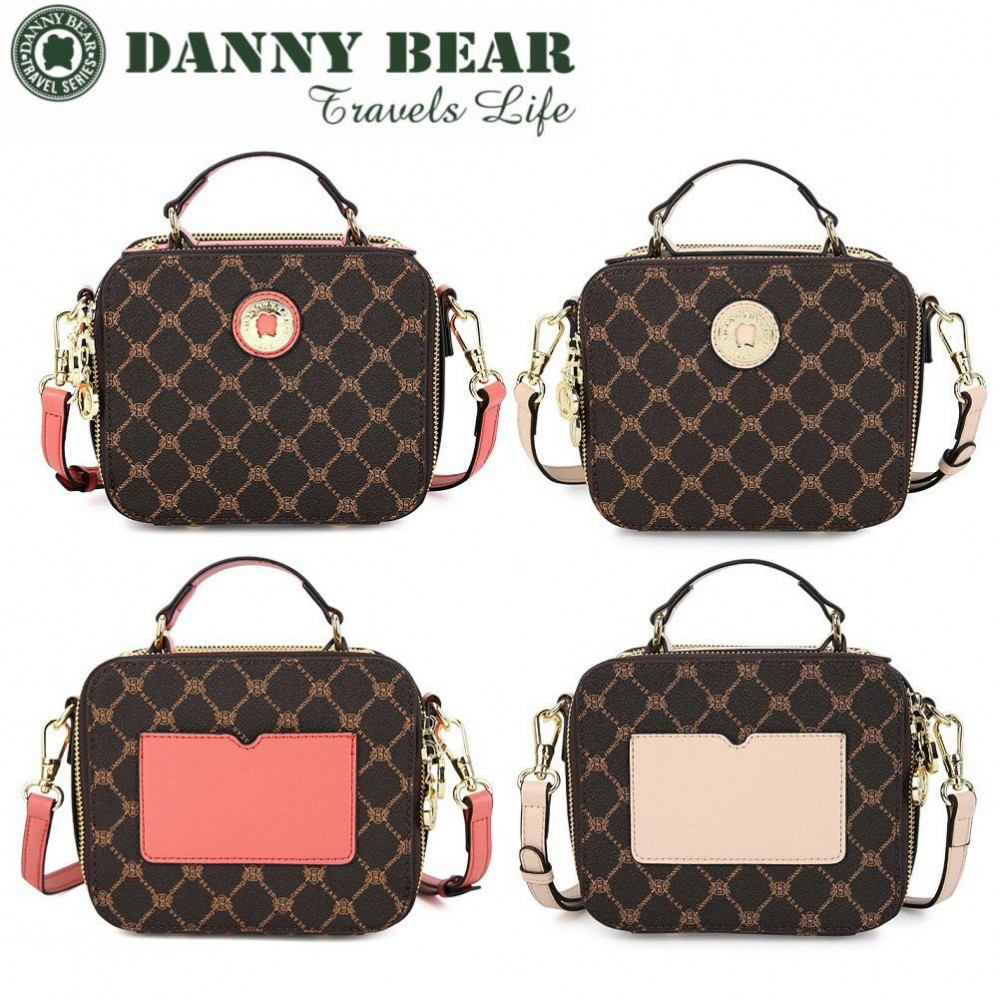 Danny Bear Travel Series Brown Plaid Small Sling Bag Danny Bear Travel Series Brown Plaid Small Sling Bag