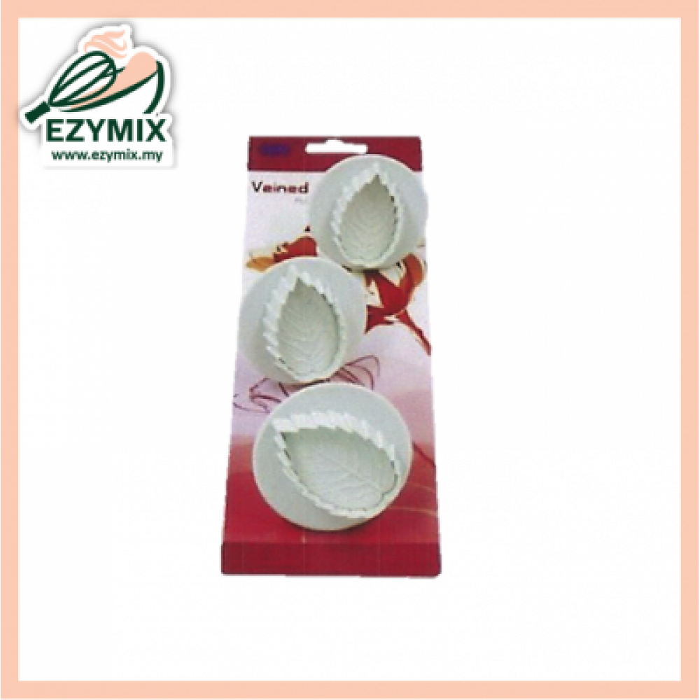 EzyMix 3Pcs Veined Rose Leaf Plunger Cutter (15-ZN530-1) EzyMix 3Pcs Veined Rose Leaf Plunger Cutter (15-ZN530-1)