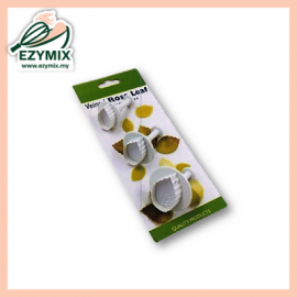 image of EzyMix 3Pcs Veined Rose Leaf Plunger Cutter (s) (15-ZN530/RL530)