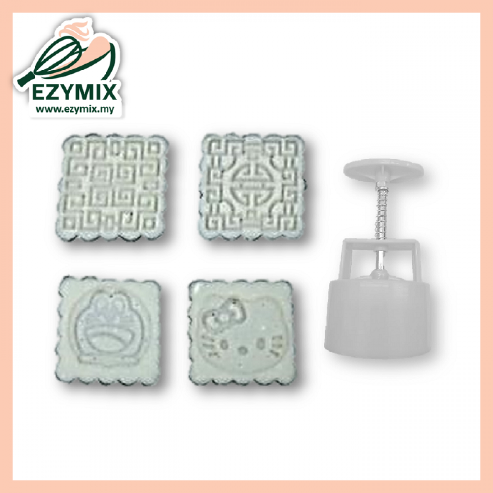EzyMix 75gm 4pcs SQ Mooncake Mould (18-75SQ/4A) EzyMix 75gm 4pcs SQ Mooncake Mould (18-75SQ/4A)
