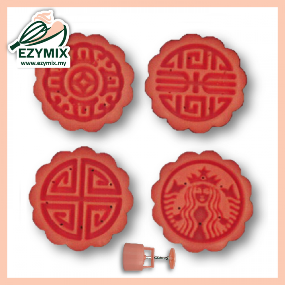 EzyMix 50gm 4pcs RD Mooncake Mould (18-50R/4E) EzyMix 50gm 4pcs RD Mooncake Mould (18-50R/4E)